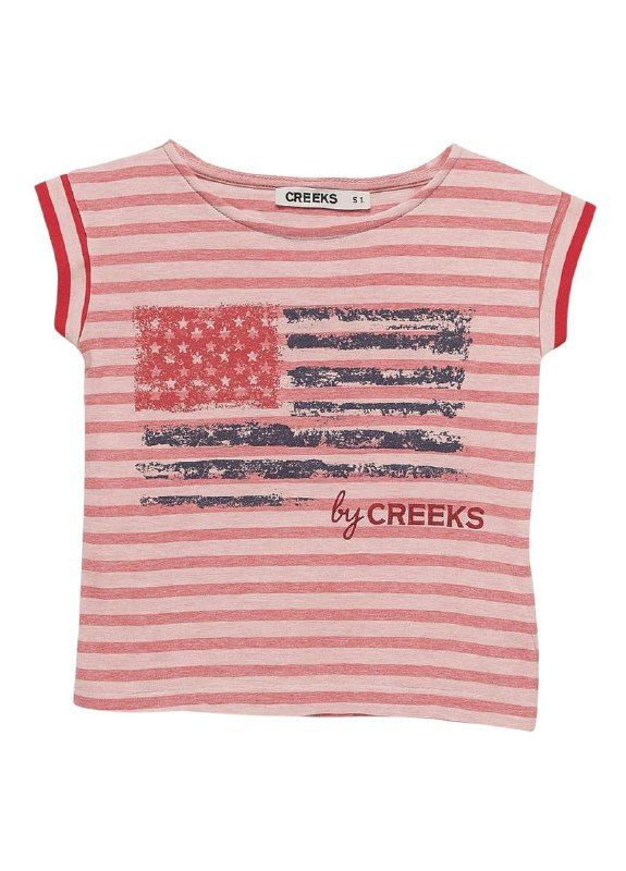 Біла літня футболка біло-червоний Creeks