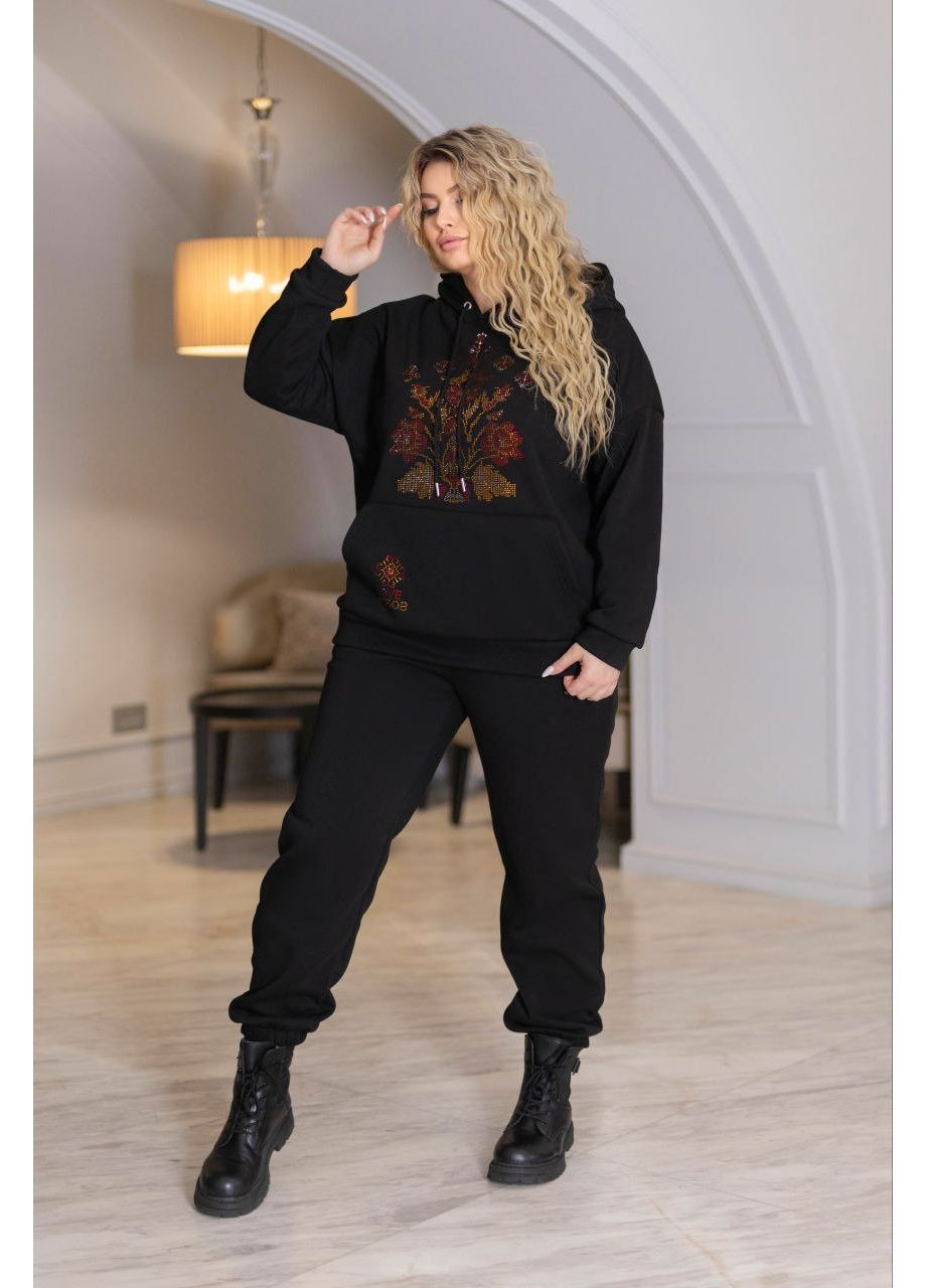 Жіночий утеплений костюм з худі на флісі No Brand (373069307)