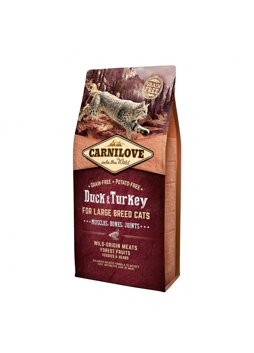 Корм для кошек крупных пород Large Breed Duck & Turkey 6 кг, с уткой и индейкой Carnilove (293408320)