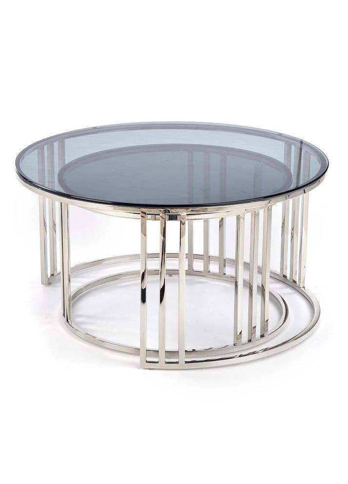 Журнальний столик VIENNA скло димчасте / срібний (к-кт) VIENNACZS Signal (372178043)