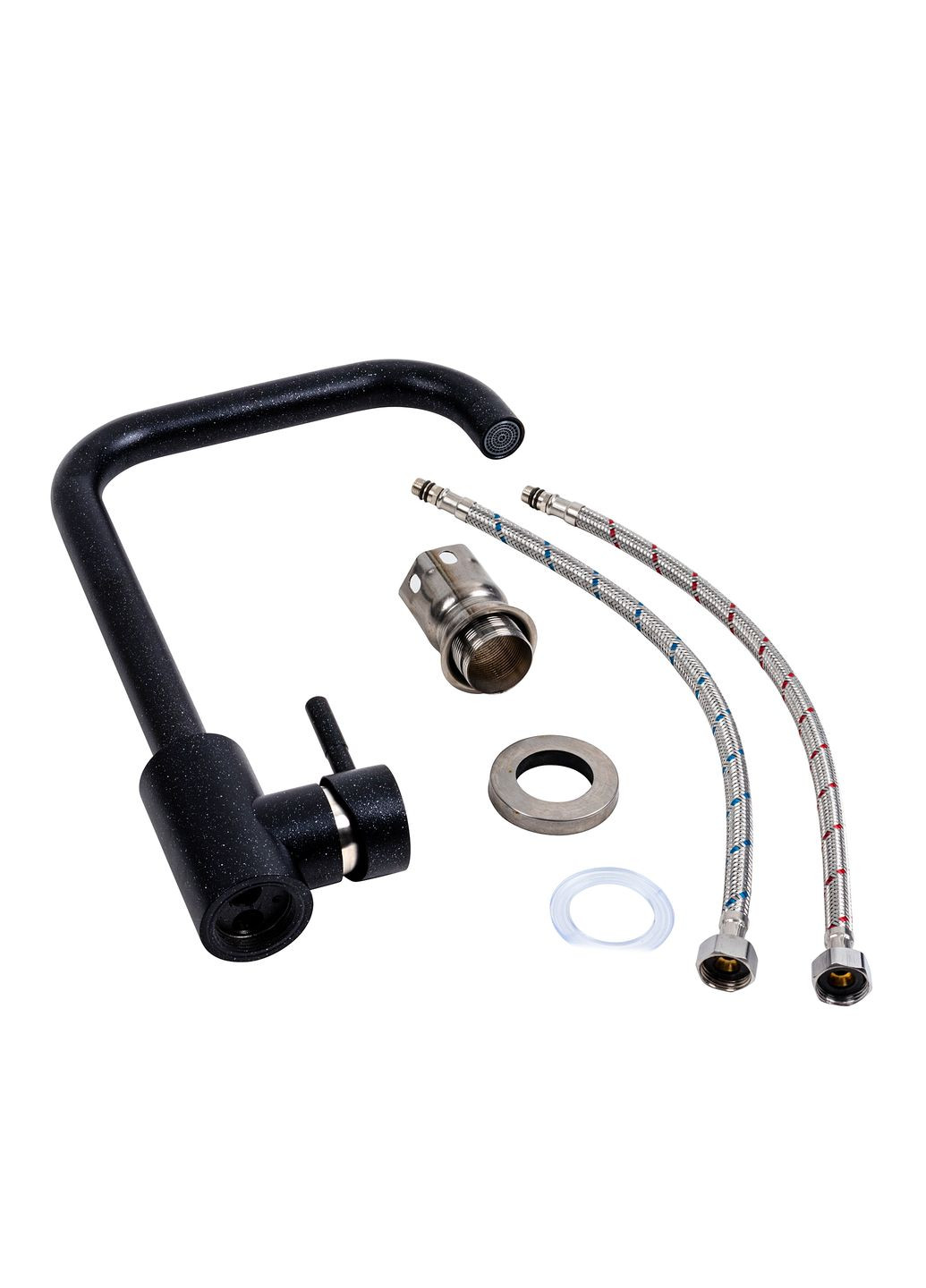 Смеситель кухонный NS02B (3008BNA) черный металлик Platinum (306094467)