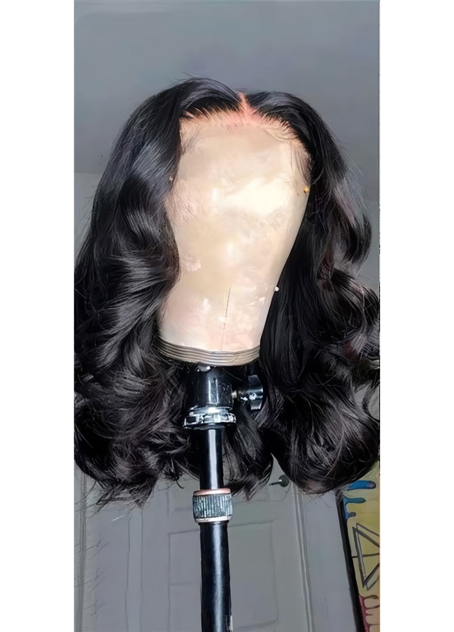 Перука хвиляста без чубчика, середньої довжини "Брюнетка" 45 см No Brand (368892426)