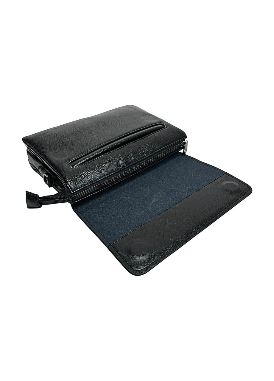 Чоловіча сумка з еко-шкіри Bradford 9606-2 чорна 24x17x5 No Brand (371682635)