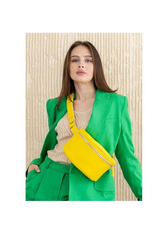 Поясная сумка женская кожаная через плечо желтая The Wings (302007311)