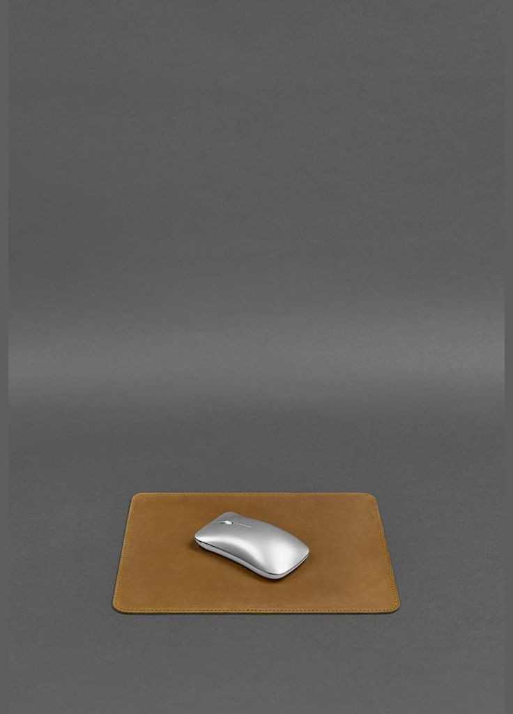 Килимок для мишки з натуральної шкіри 1.0 жовтий Crazy Horse (A-027797) BlankNote (330144470)