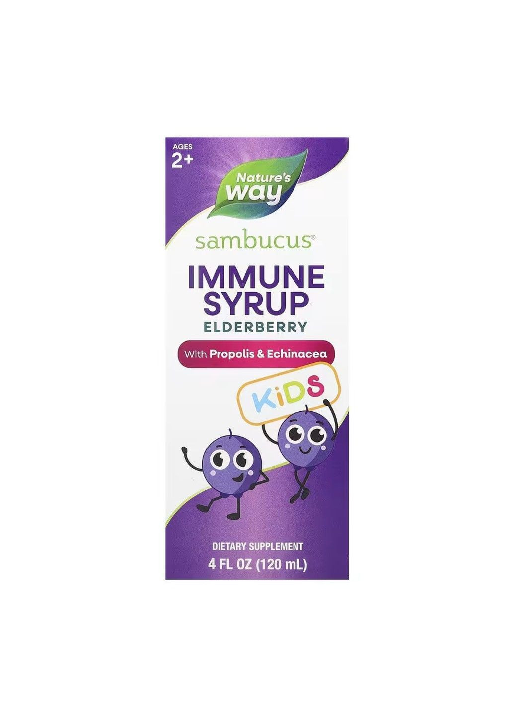 , Sambucus® Kids, сироп для імунітету, бузина з прополісом і ехінацеєю, для дітей віком від 2 років, 120 мл Nature's Way (366667549)