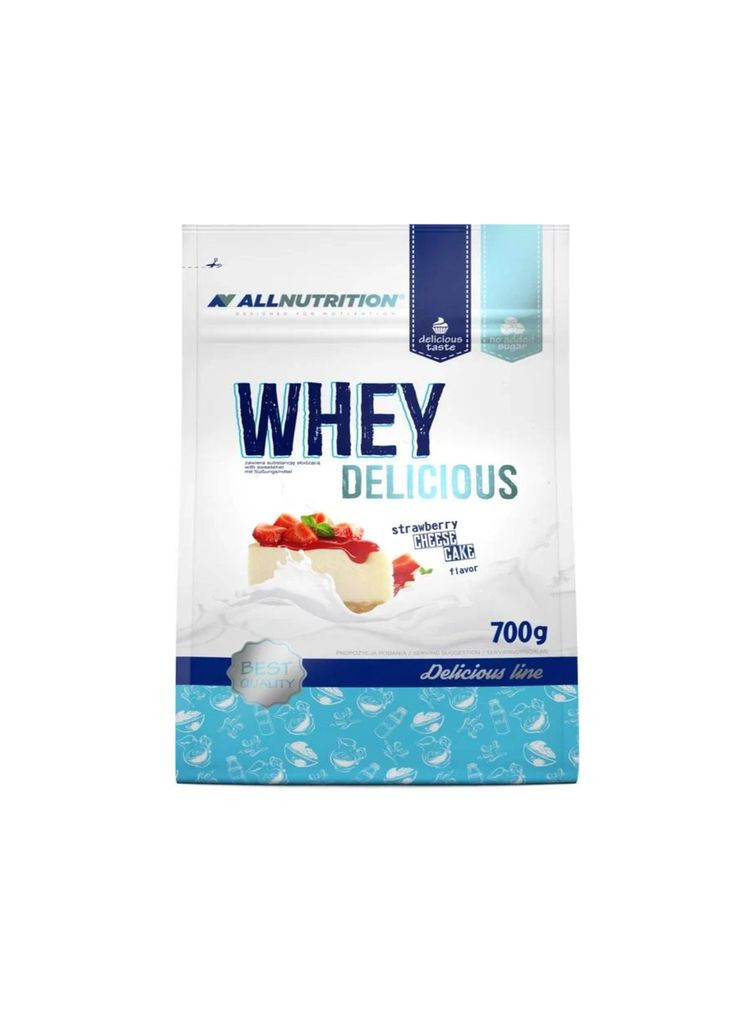 Whey Delicious - 700g Cheesecake Strawberry ізолят сироваткового протеїну Allnutrition (282962574)