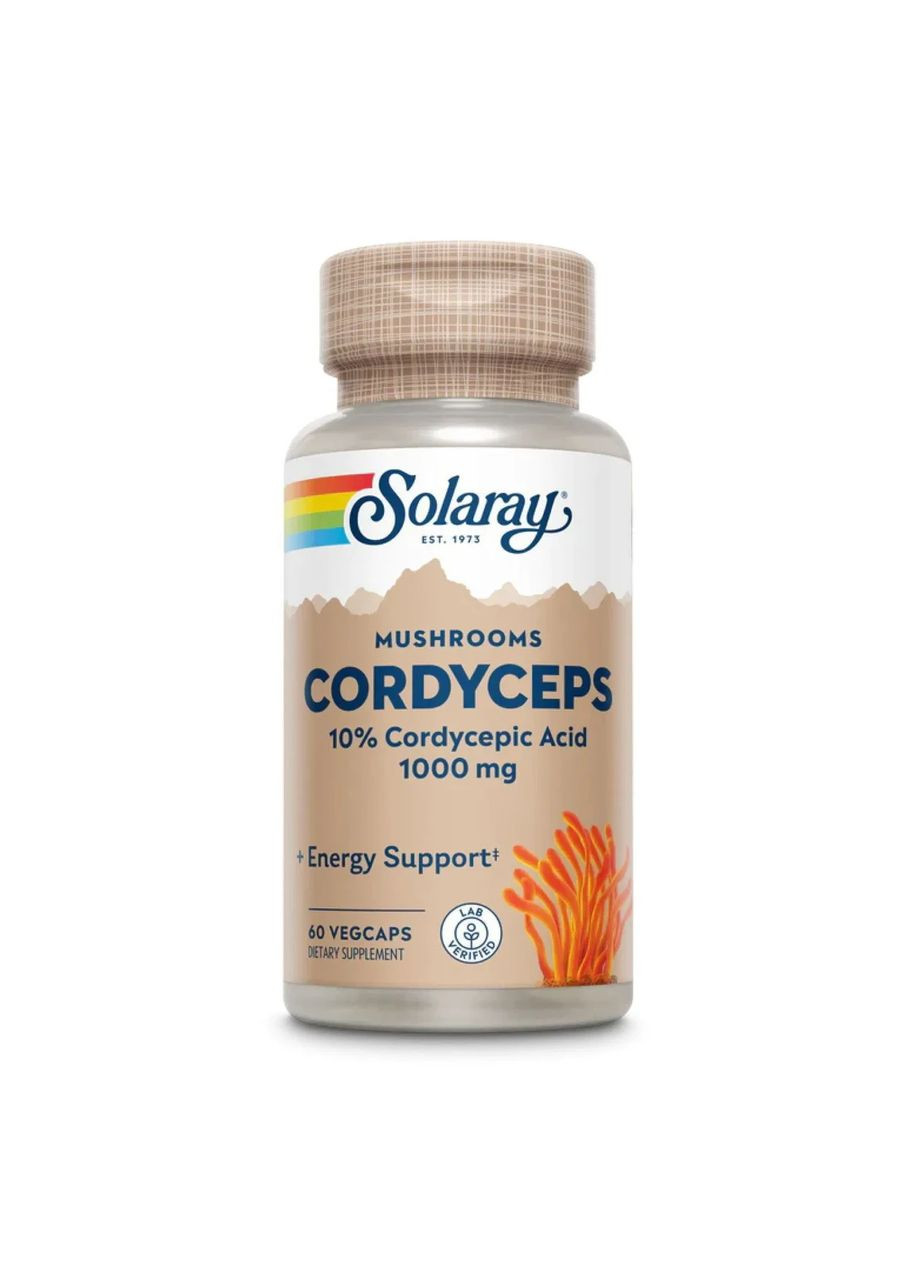 Кордицепс Cordyceps Mushroom Extract 500 мг, 60 капсул. Solaray (365754583)