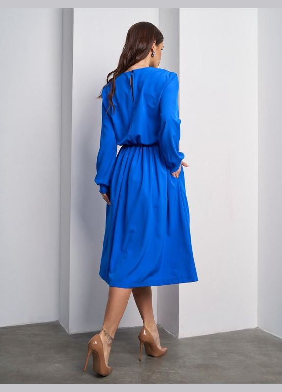 Темно-голубое платье 15010 электрик ISSA PLUS однотонное