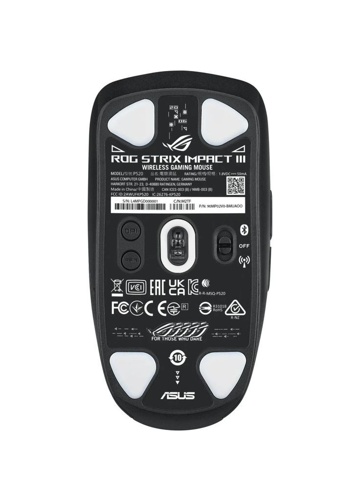 Мишка ROG Strix Impact III Wireless/Bluetooth Black (90MP03D0-BMUA00) Asus (305571901)