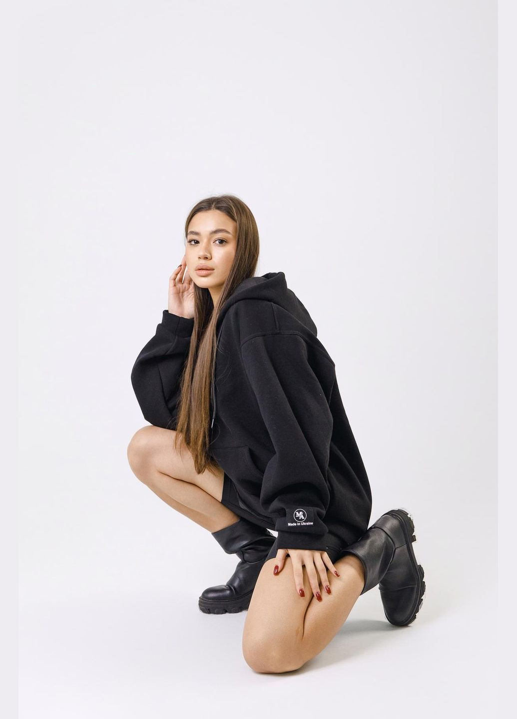 Стильний оверсайз худі на флісі Vakko (301940959)