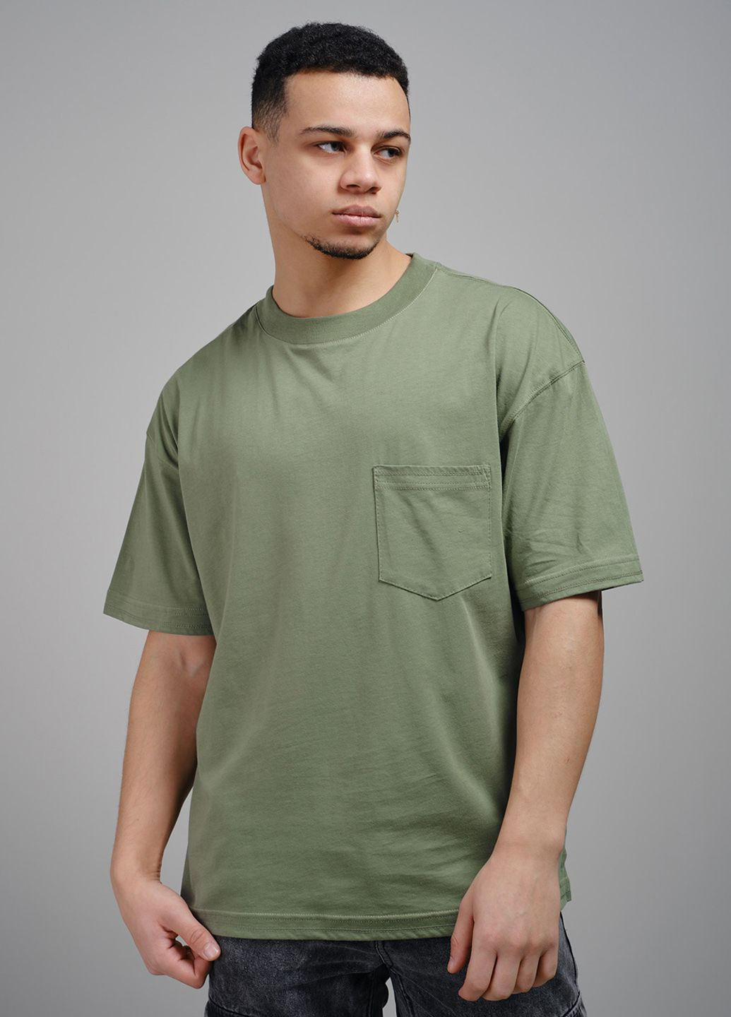 Зеленая футболка мужская оливковая 103111 Power