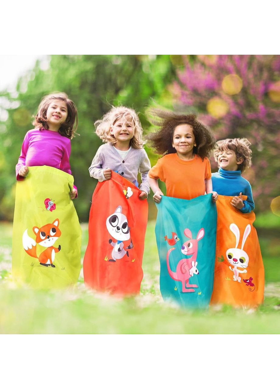 Мішок для стрибків, стрічка на липучці для ніг та ложка з яйцем для активних ігор (4 ел.) B. toys Battat (360983965)