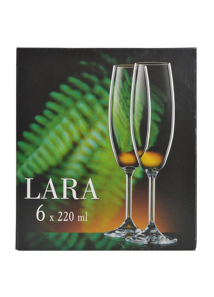 Набор бокалов для шампанского Lara 220 мл 6 шт 40415/220 Bohemia (342375424)