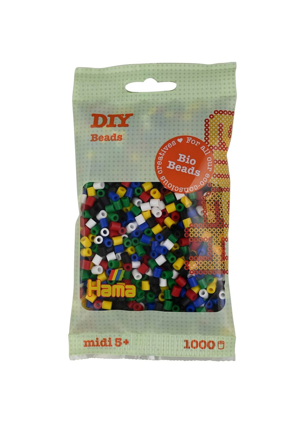 ТеТермомозаїка Набір кольорових біо-намистин Midi 5+ 1000 шт 6 кольорів Hama HM-190-198 (328447911)