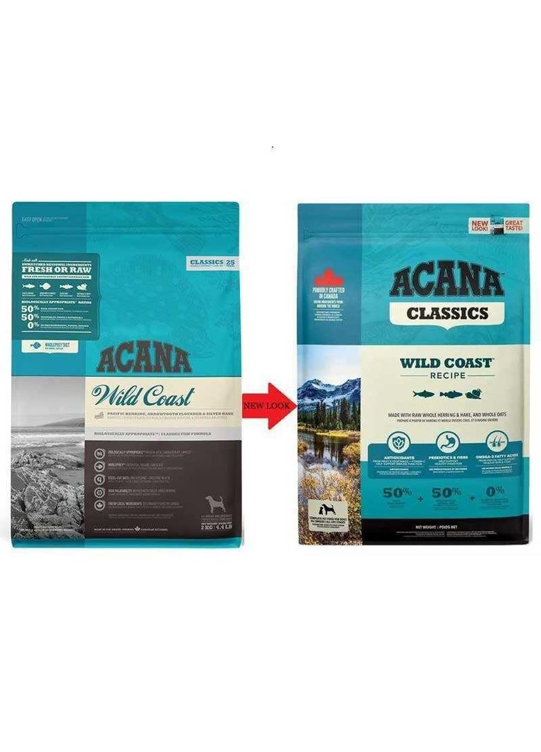 Сухий корм CLASSICS WILD COAST RECIPE для собак усіх порід на всіх стадіях життя, з оселедцем, 14,5 кг Acana (360544174)