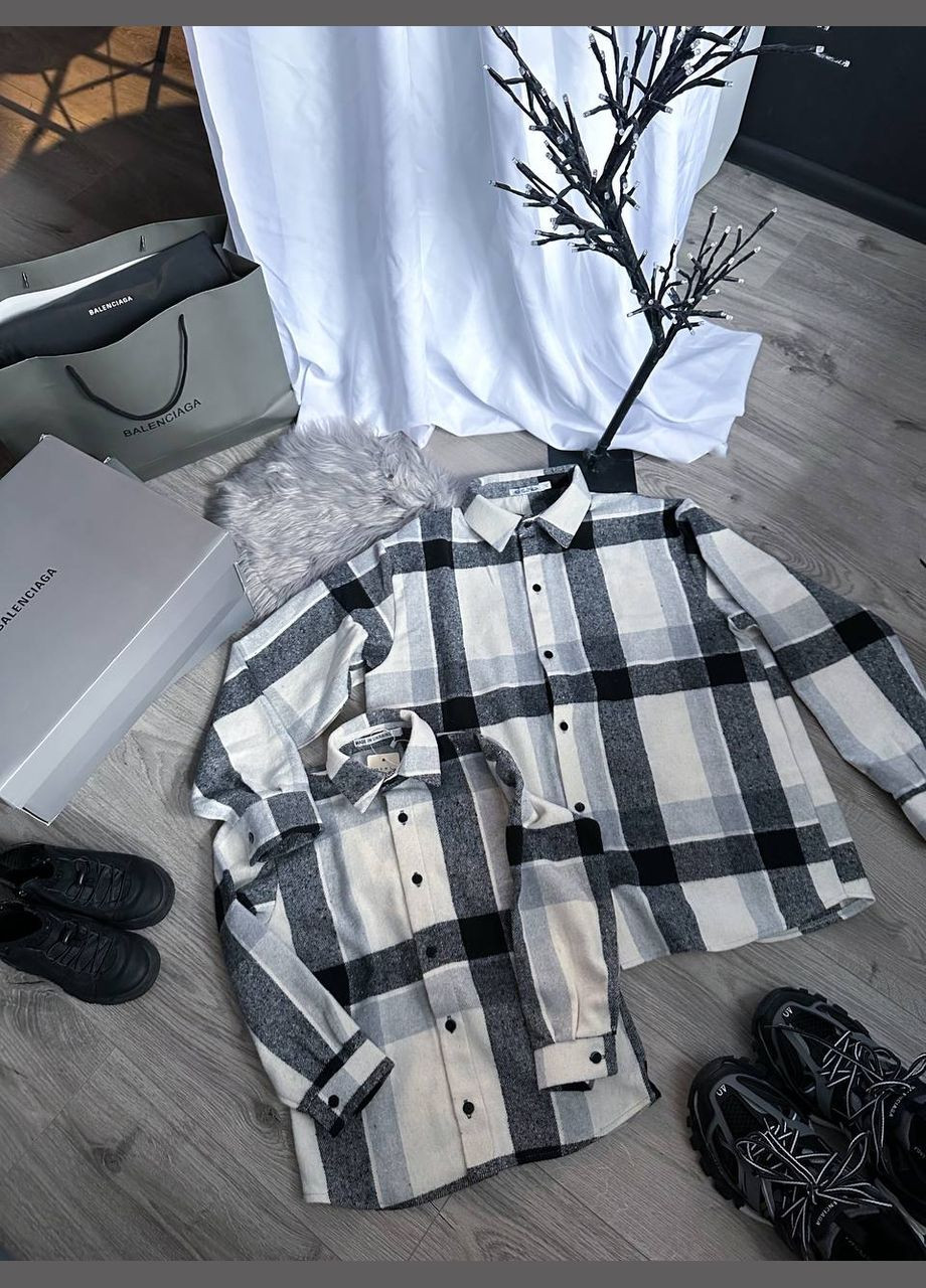 Серая кэжуал рубашка в клетку Adelante