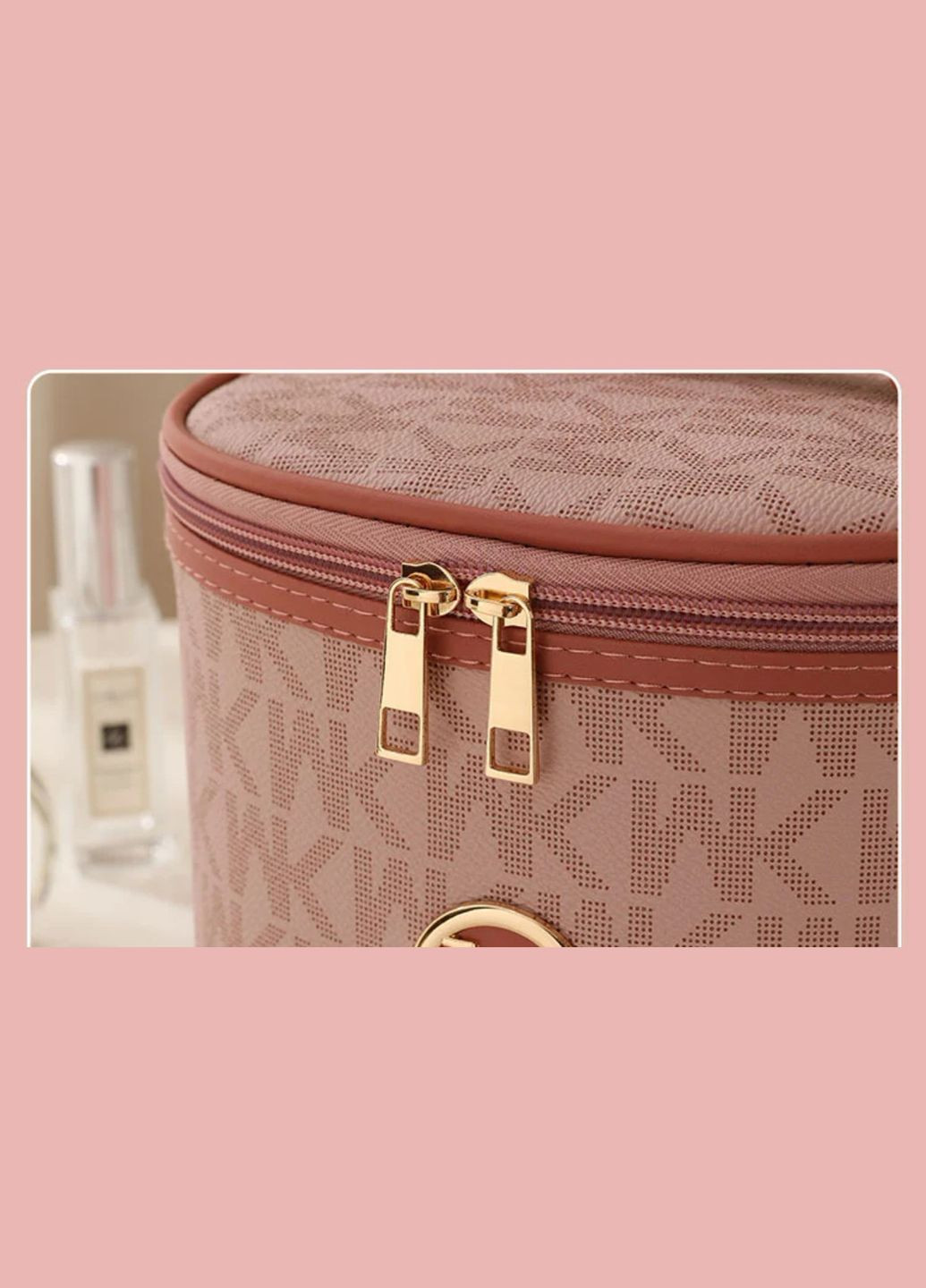 Дорожній органайзер косметичка - барило коричневого кольору із символікою бренду Michael Kors No Brand (316580414)