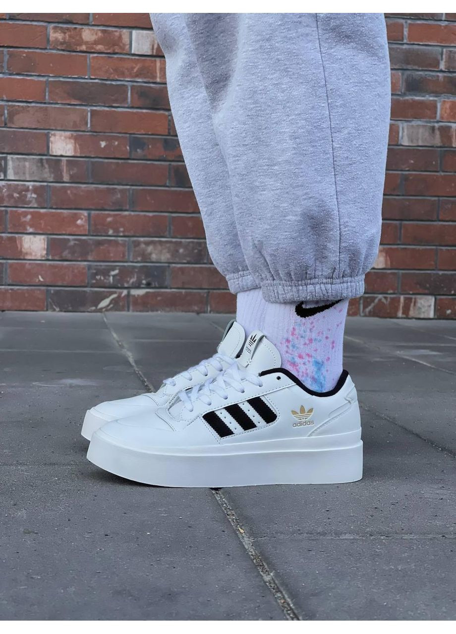 КРОССОВКИ ЖЕНСКИЕ ADIDAS FORUM BONEGA WHITE BLACK АДИДАС ФОРУМ No Brand чёрные демисезоны (367172772)