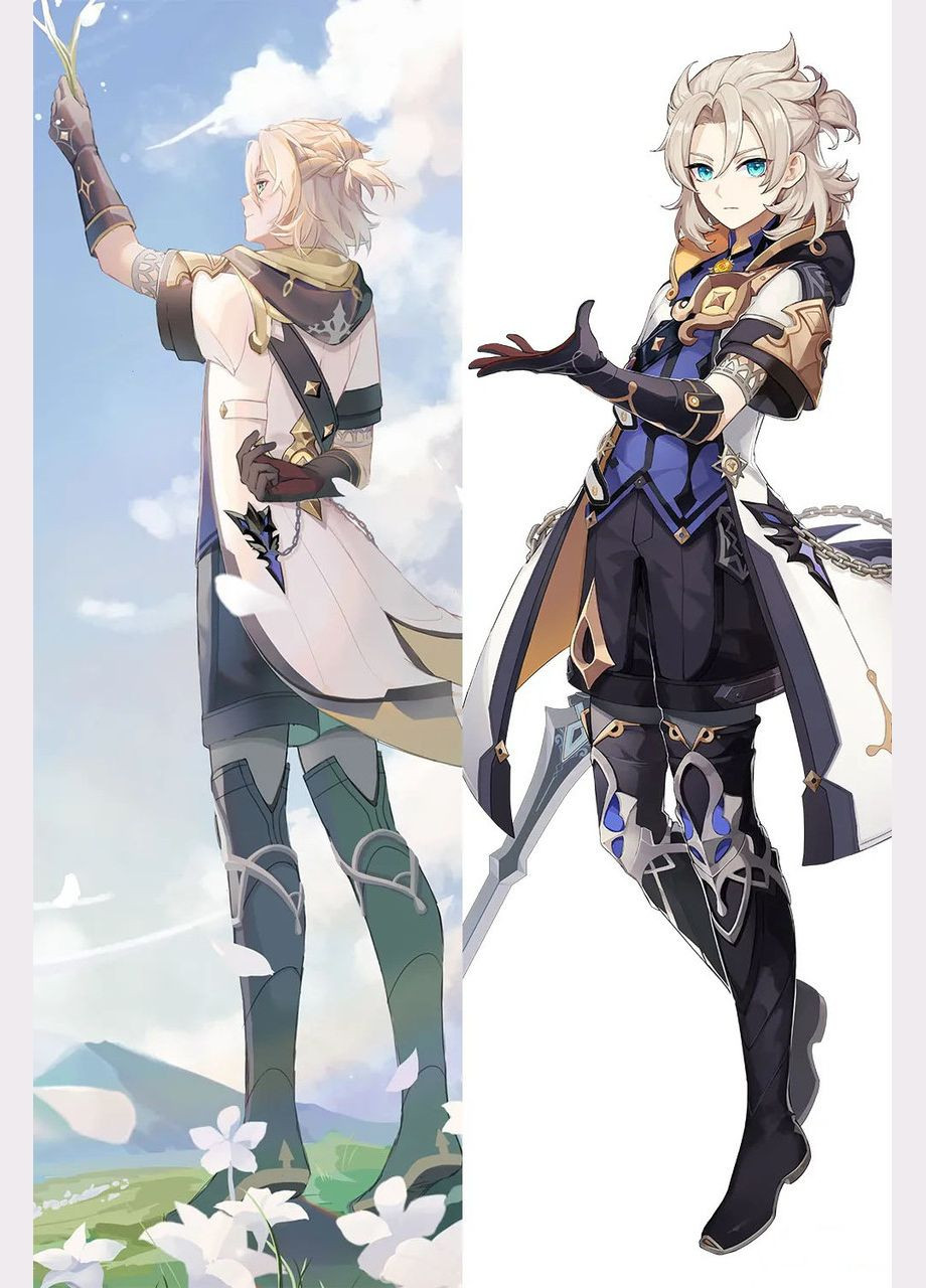 Подушка дакімакура двостороння Albedo - Genshin Impact 100см No Brand (327842747)