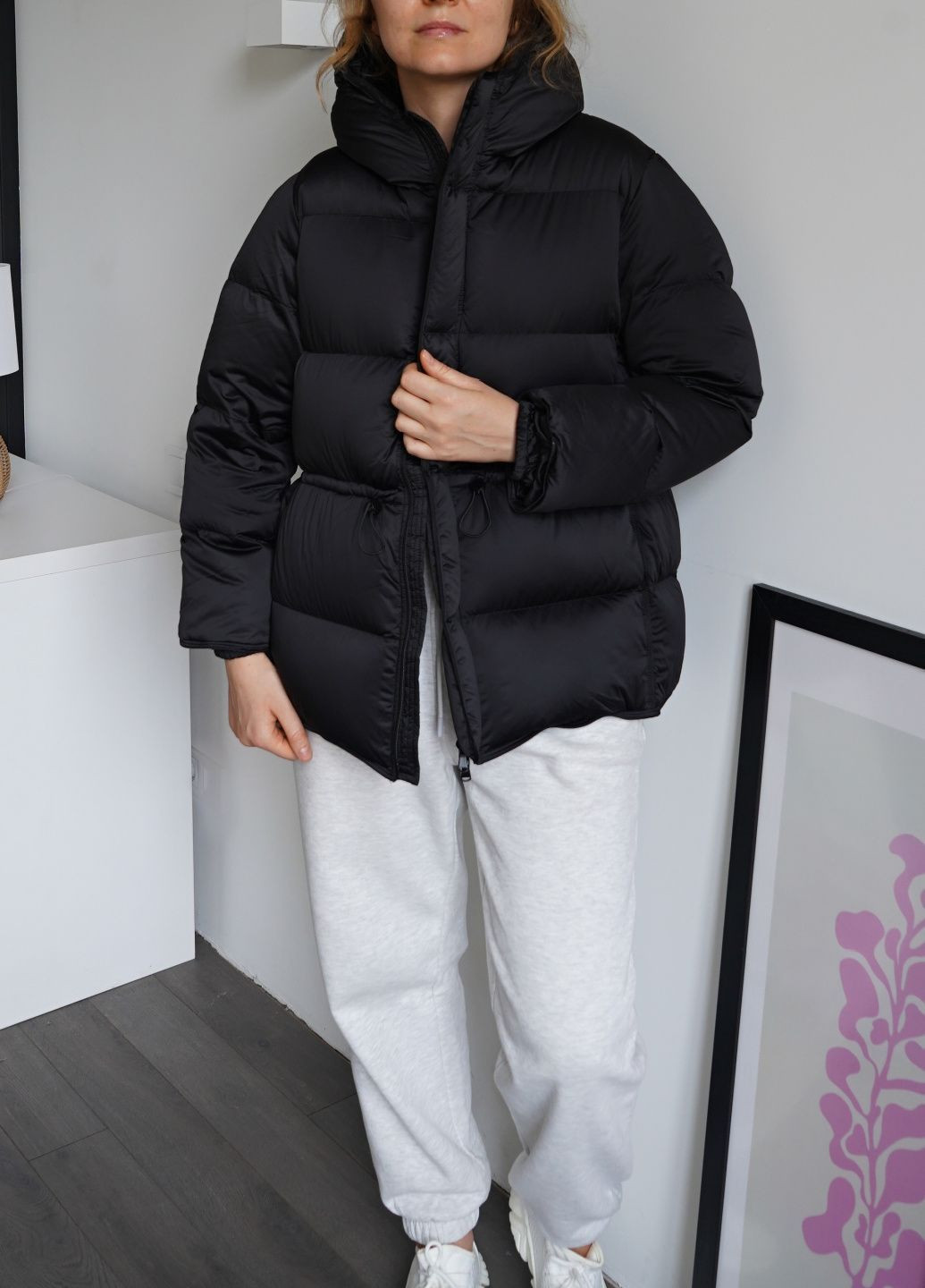 Чорний зимній Пуховик One