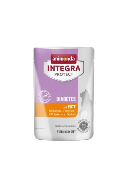 Корм влажный ветеринарный для кошек Integra Protect Diabetes with Turkey при диабете, с индейкой, пауч, 85 г Animonda (322874367)