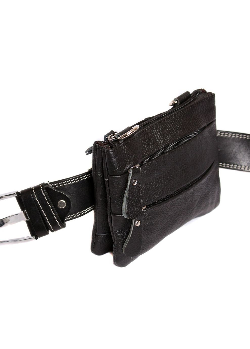 Мужская кожаная сумка 300151 черная No Brand (370848330)