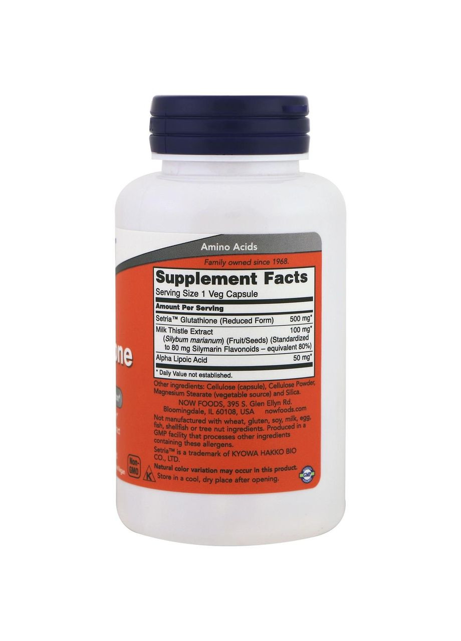 Глутатион, Glutathione, 500 мг, 60 капсул Now Foods (360716016)