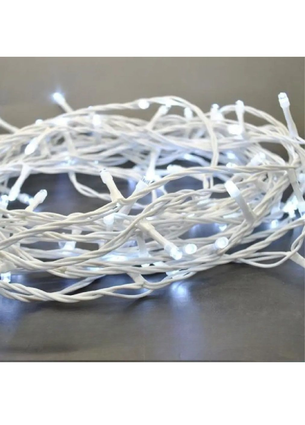 Гирлянда нить комнатная уличная новогодняя с работой от сети белым кабелем 50 м 800 лампочек (482066-Prob) Холодная белая Unbranded (370084132)