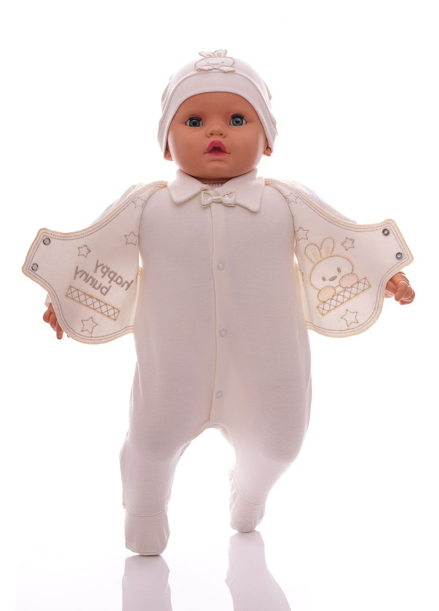 Чоловічок з шапкою для хлопчика інтерлок Зайчик молочний 62 см (34816) Murat baby (296193389)