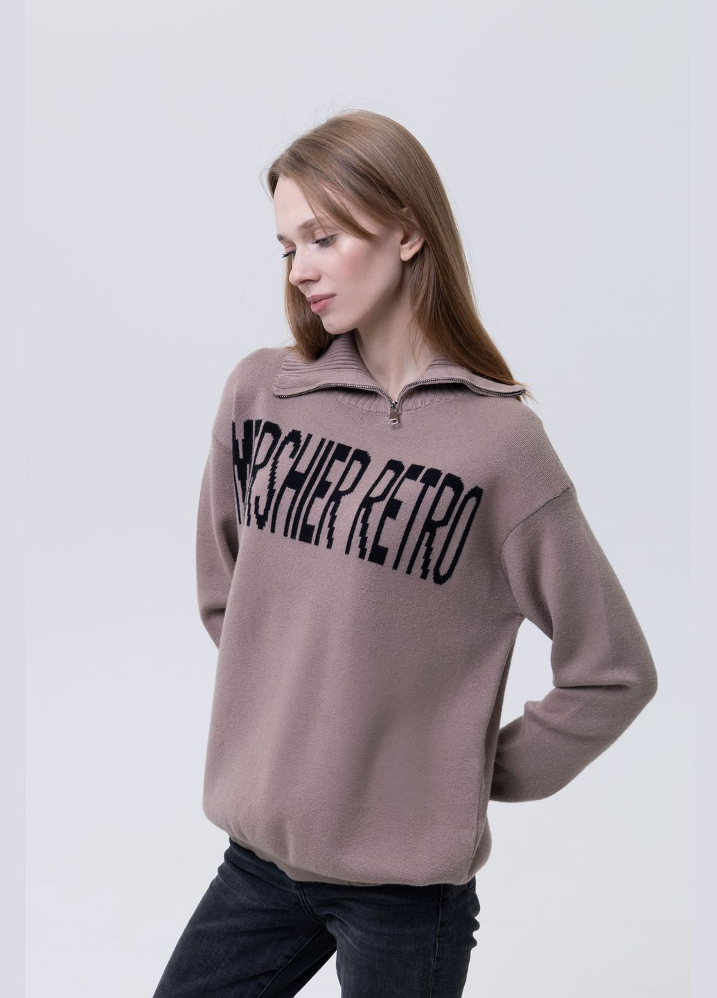 Кавовий демісезонний жіночий светр колір капучино цб-00224079 LAGODOMEE