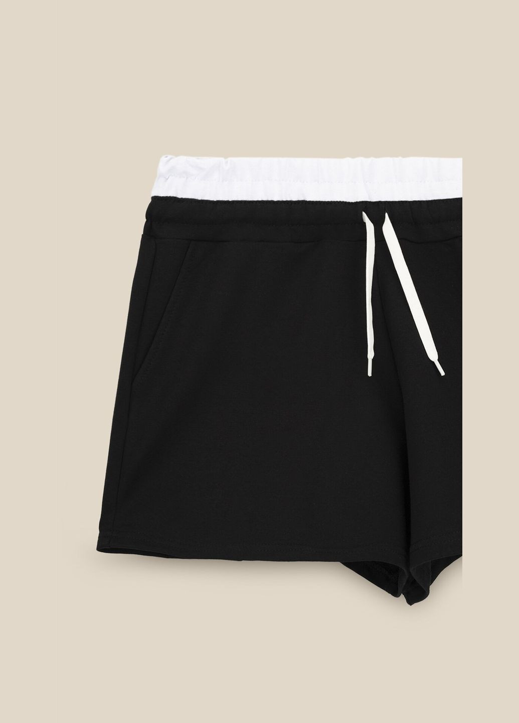 Шорты трикотажные однотонные женские WTC02438 Черный shop (2000999182716) LAWA Шорти трикотажні (354936054)