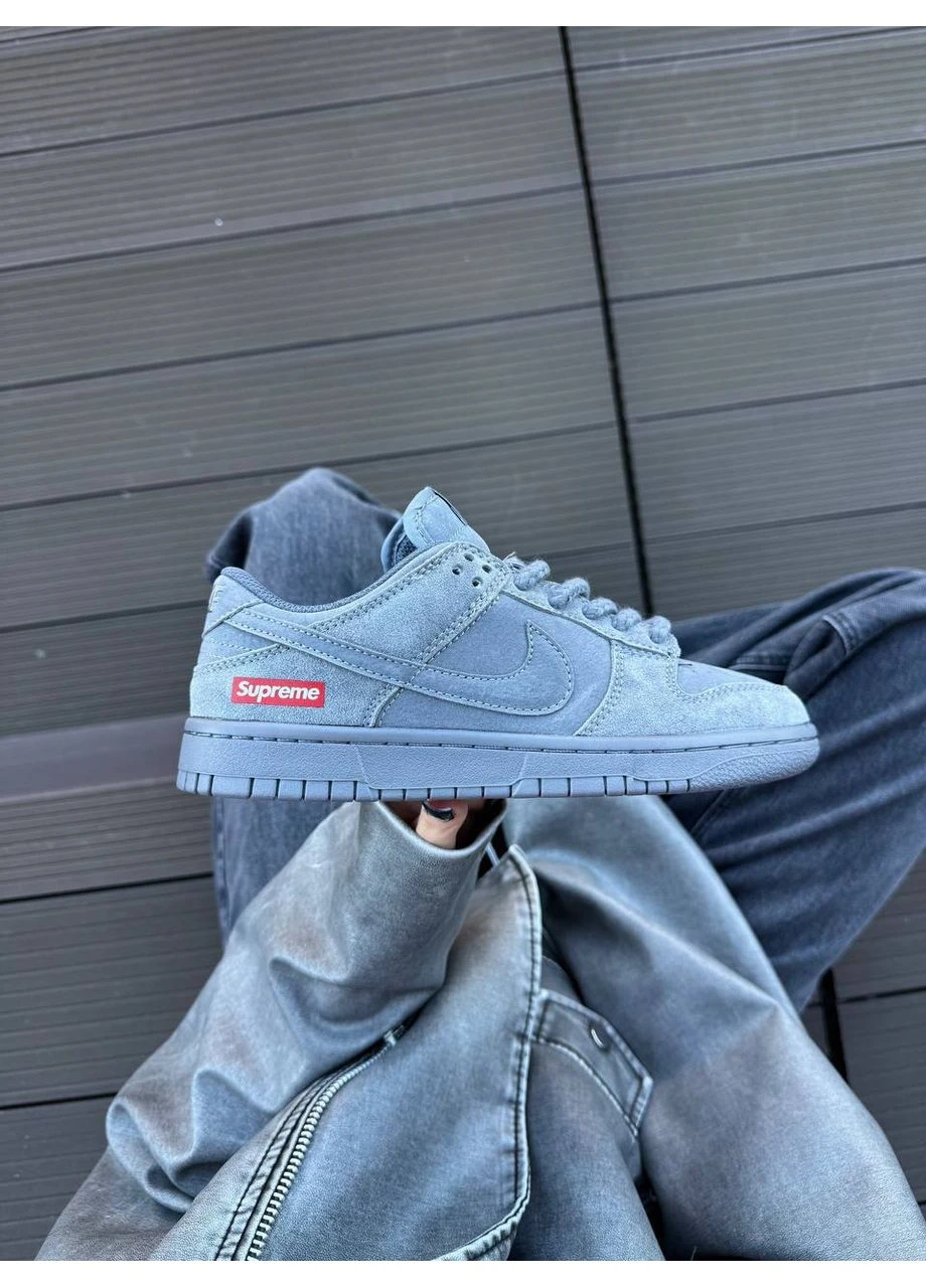 Сірі літні кросівки nike dunk grey supreme найк данк сірі No Brand