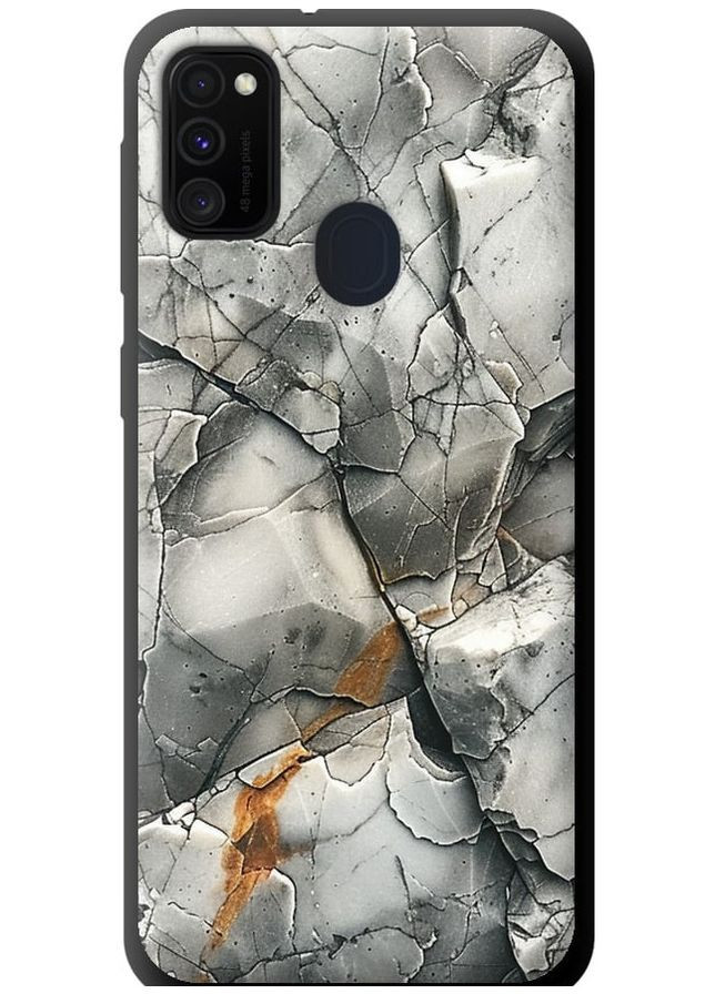 TPU чорний чохол 'Сірий мармур' для Endorphone Samsung Galaxy M21 M215F (285116541)