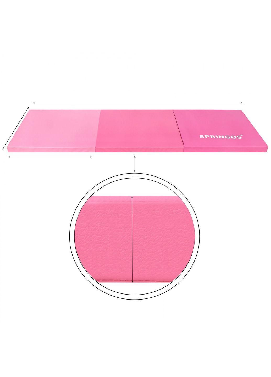 Мат гимнастический складной 180 x 60 x 5.5 cм FA0140 Pink Springos (280911287)
