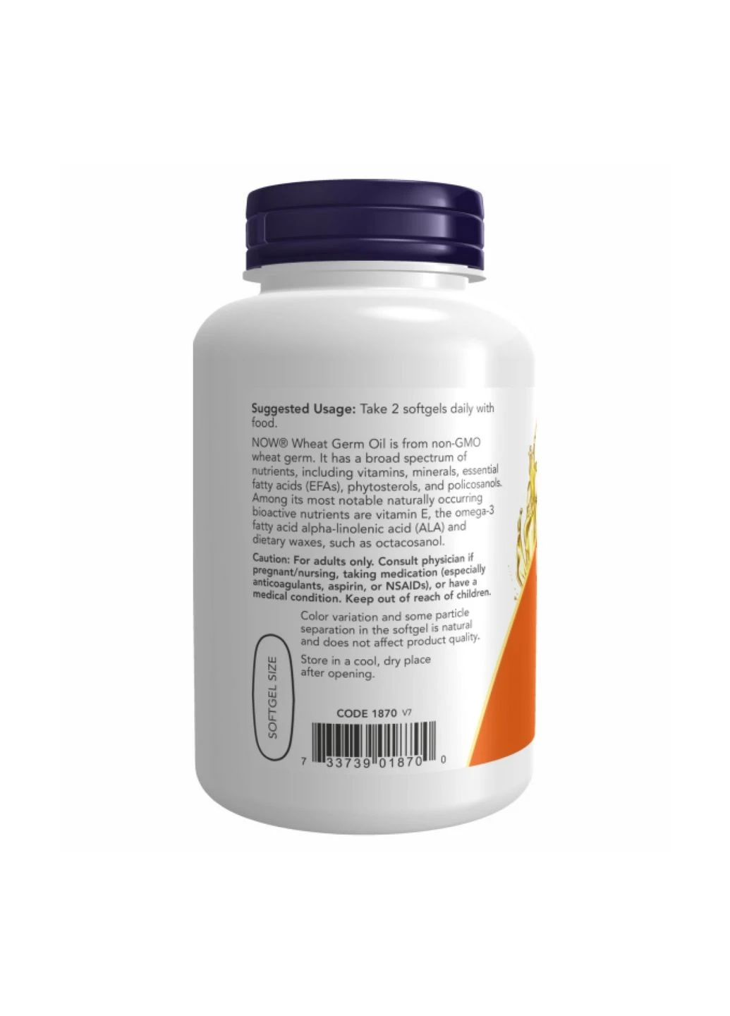 Жирные кислоты Wheat Germ Oil 1130mg - 100 sgels Now Foods (296190101)