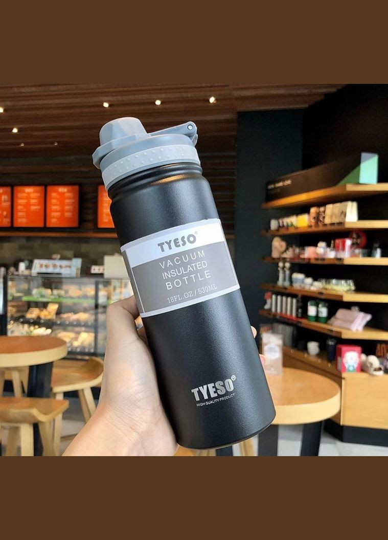 Термобутылка, термос 530мл из нержавеющей стали для кофе, воды, black Tyeso (305742019)