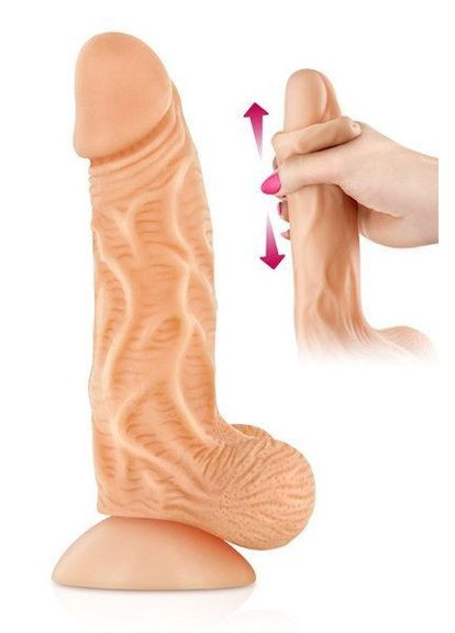 Фаллоимитатор с движущейся крайней плотью — Real JO, диаметр 4 см, TPE Real Body (335388623)