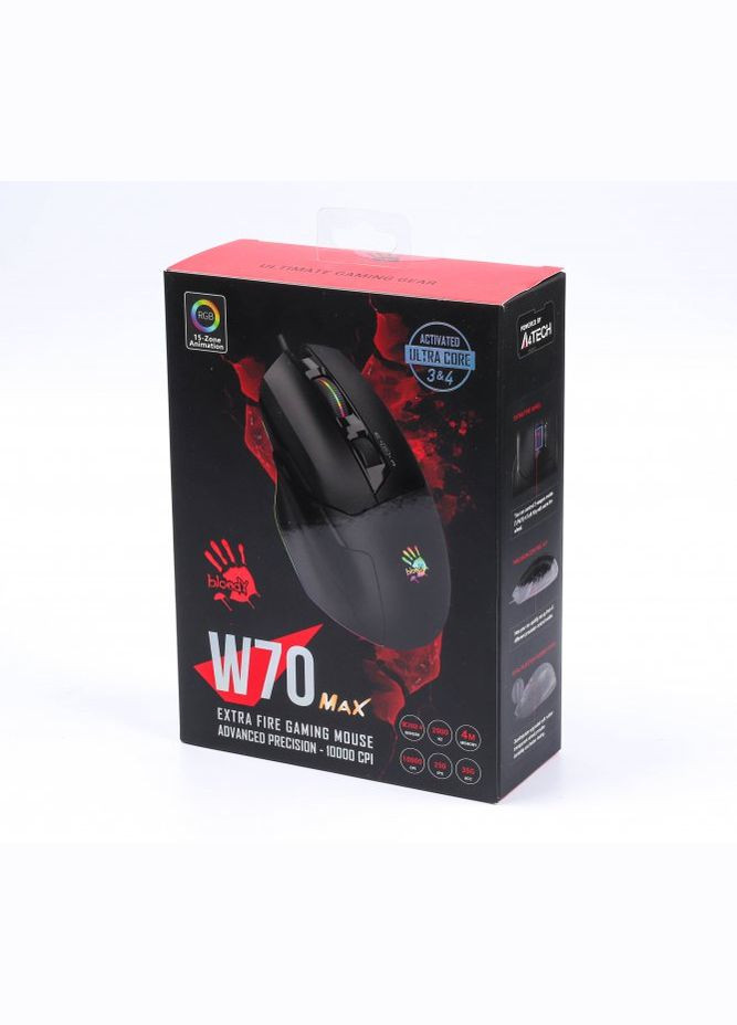Мышь игровая Bloody W70 Max (Stone black), активированное ПО, RGB, 10000 CPI, 50M нажатий, A4Tech (333824922)