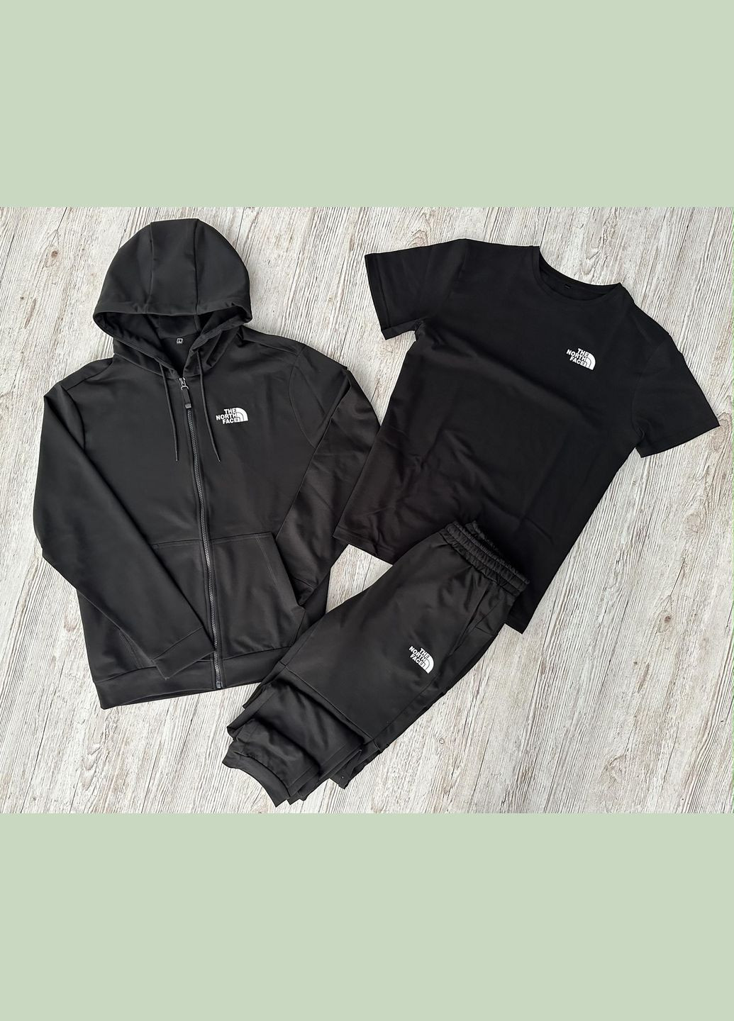 Демисезонный спортивный набор кофты на змейке+штаны+футболка (двунитка) No Brand (316659786)