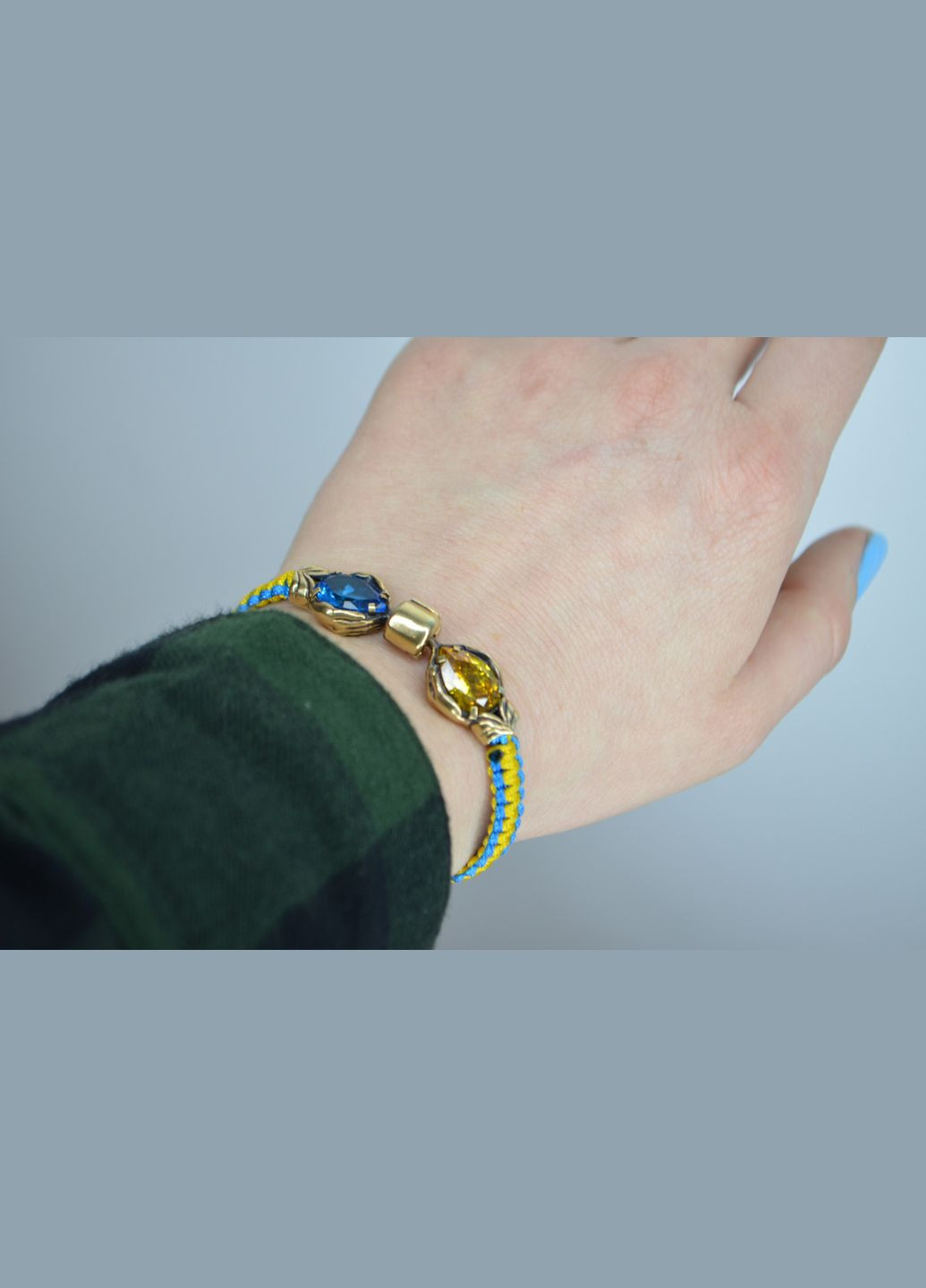 Патриотический женский браслет Ладони с цирконием плетения Кобра + брелок в подарок No Brand (344584820)