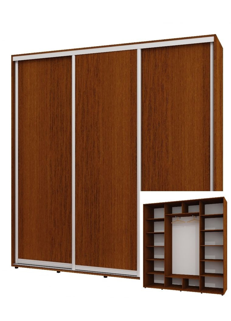 Шафа-купе тридверна 220*45*240 см Горіх лісовий 3 двері ДСП ШК-05 Алекса (356772692)