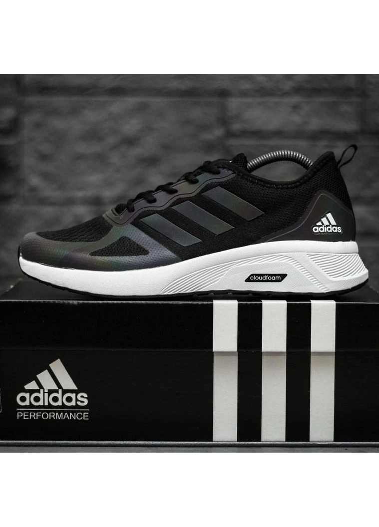 Білі літні кросівки adidas cloudfoam black white v2 адідас клаудфоам No Brand