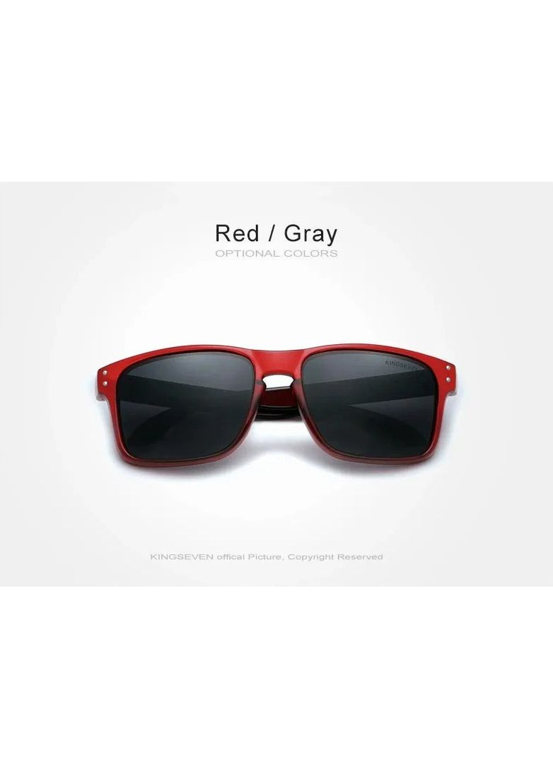 Чоловічі поляризаційні сонцезахисні окуляри N758 Red Gray KINGSEVEN (349443207)