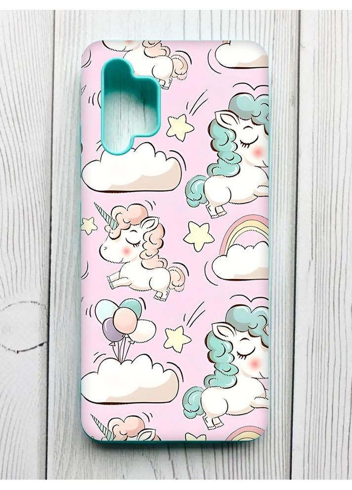 Чохол з бірюзовими боками на Samsung Galaxy A32 Єдинороги (принт 106) Creative (360678994)