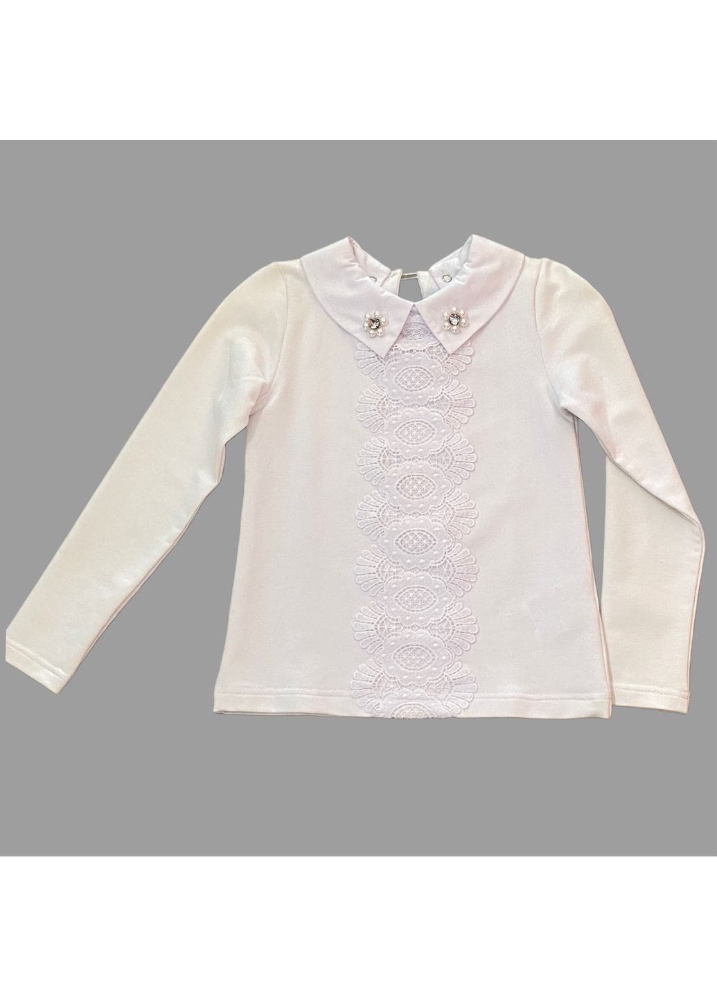 Лонгслив трикотажный белый для девочки Mone (350915914)