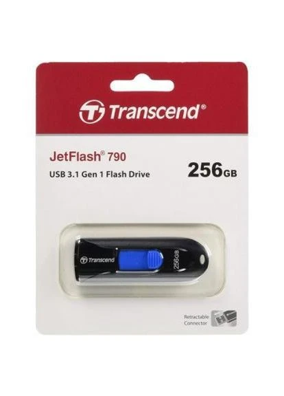 USB флеш накопичувач 256GB JetFlash 790 Black USB 3.0 (TS256GJF790K) Transcend (396876050)