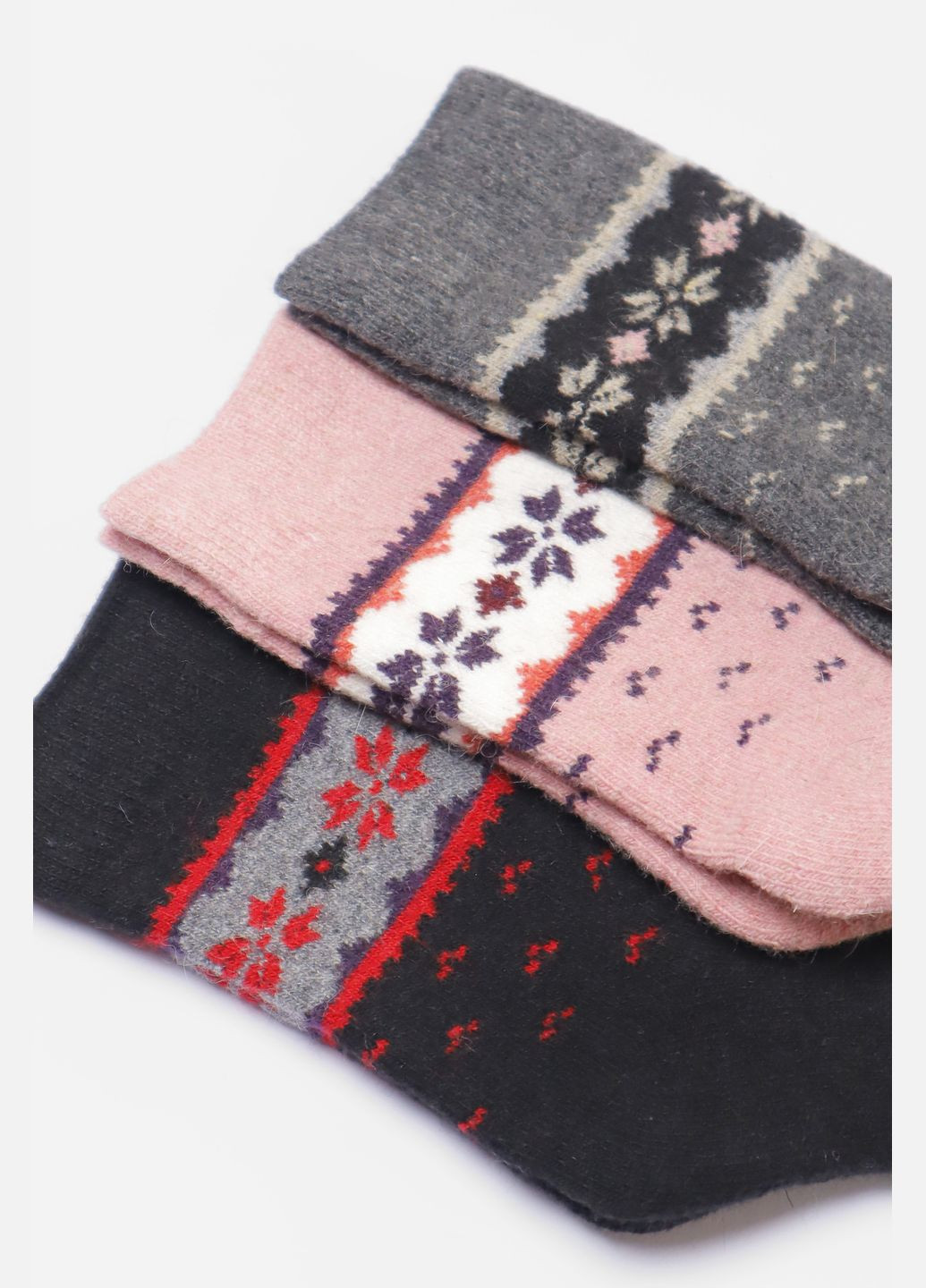 Комбинированные набор носков женских махровых из ангоры 3 штуки Let's Shop однотонные (305296688)