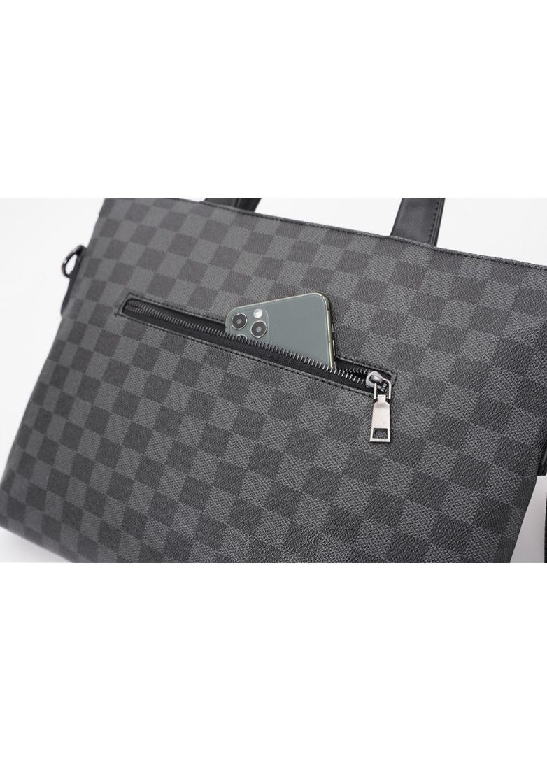 Чоловіча офісна сумка для документів А4 чорна екошкіра ProDobro (363135451)