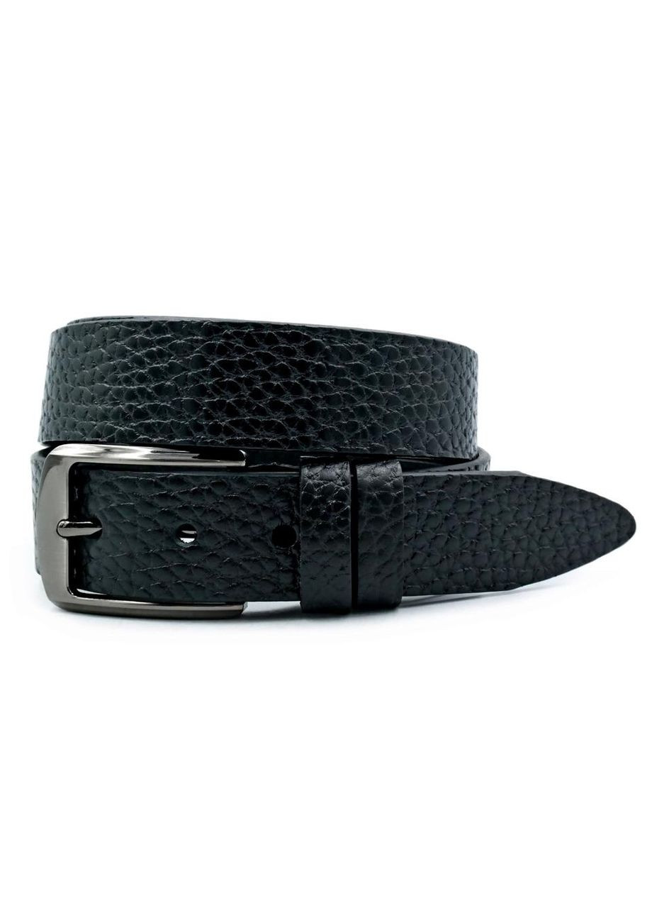 Кожаный мужской ремень 3,3х105-125 см Черный Weatro (302519631)